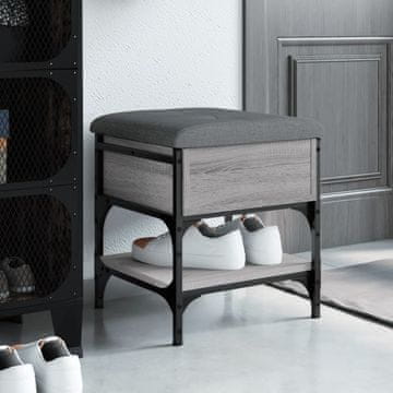 Vidaxl Klupa za cipele, sivi hrast sonoma, 42x42x45 cm