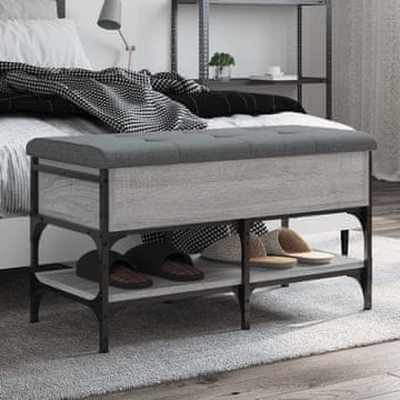 Vidaxl Klupa za cipele, siva sonoma hrast, 82x42x45 cm
