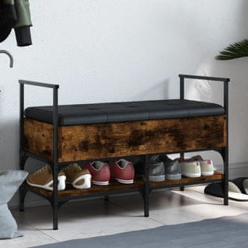 Vidaxl Klupa za cipele dimljeni hrast 85,5x42x57,5 cm