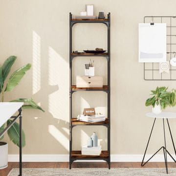 Vidaxl Biblioteka s 5 razina, dimljena hrastovina 40x30x154 cm