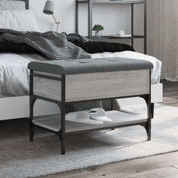 Vidaxl Klupa za cipele, sivi hrast sonoma, 62x42x45 cm