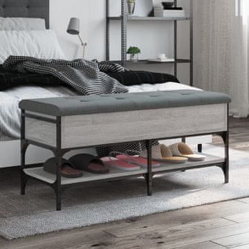 Vidaxl Klupa za cipele, sivi hrast sonoma, 102 x 42 x 45 cm