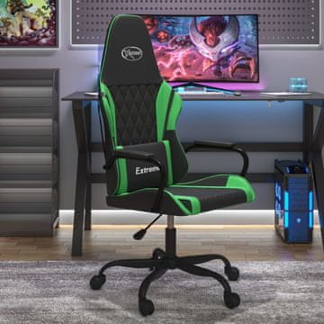 Vidaxl Gamerska stolica, crna i zelena, umjetna koža