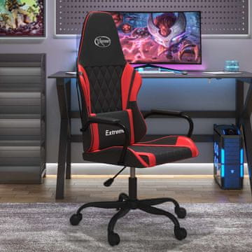 Vidaxl Gamerska stolica, crna i crvena, umjetna koža