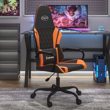 Vidaxl Gamerska stolica, crna i narančasta, umjetna koža