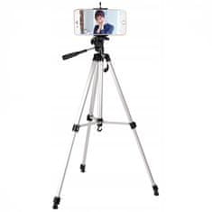 MG K10+ stativ za mobitel i fotoaparat 133 cm, srebrni