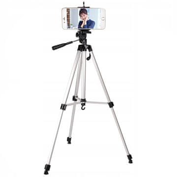 MG K10+ stativ za mobitel i fotoaparat 133 cm, srebrni