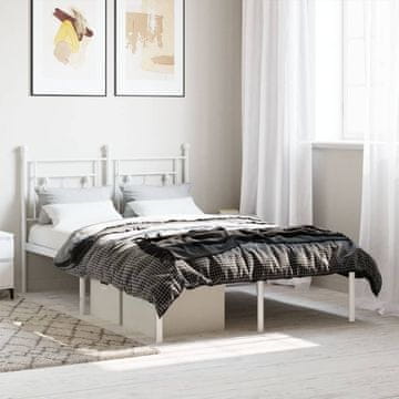 Vidaxl Metalni okvir kreveta s uzglavljem bijeli 120x200 cm