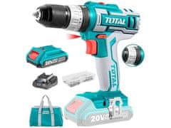 Total Akumulatorska bušilica/odvijač TIDLI2002 s čekićem, 20V Li-ion (2x), 2000mAh, Set od 50 komada, industrijski