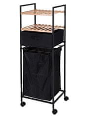 EXCELLENT Polica za kupaonicu KO-784500080 Kupaonska polica s košarom za rublje 3 police drvo/metal