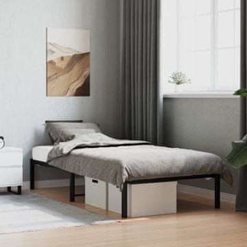 Vidaxl Metalni okvir za krevet crne boje 90x190 cm