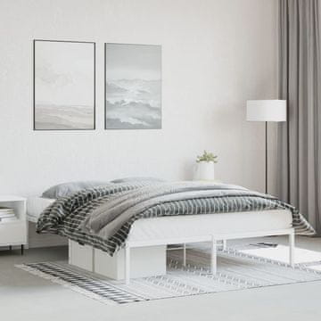 Vidaxl Metalni okvir za krevet bijeli 150x200 cm