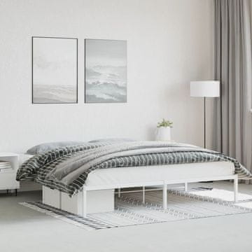 Vidaxl Metalni okvir za krevet Bijeli 200x200 cm