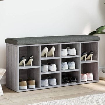 Vidaxl Klupa za cipele, sivi hrast sonoma, 102 x 32 x 50 cm
