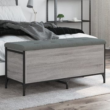 Vidaxl Klupa za odlaganje, siva sonoma hrast, 102 x 42 x 45 cm