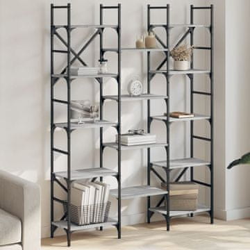 Vidaxl Polica za knjige, sivi hrast Sonoma, 127,5 x 28,5 x 172,5 cm