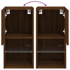 Vidaxl TV ormarić s LED svjetlima smeđi boja hrasta 30,5x30x60 cm