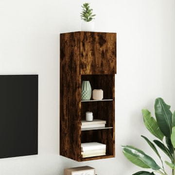 Vidaxl TV ormarić s LED rasvjetom, dimljeni hrast 30,5 x 30 x 90 cm