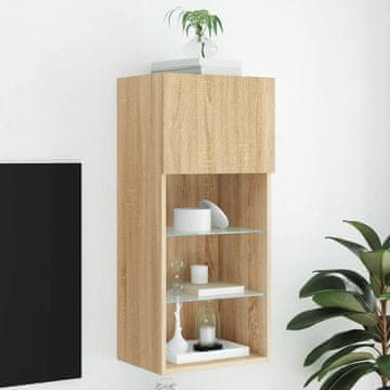 Vidaxl TV ormarić s LED rasvjetom, hrast Sonoma, 40,5 x 30 x 90 cm