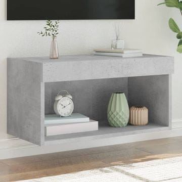 Vidaxl TV ormarić s LED rasvjetom, sivo-betonski, 60x30x30 cm