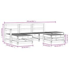 Vidaxl 6-dijelna vrtna garnitura od masivne borovine