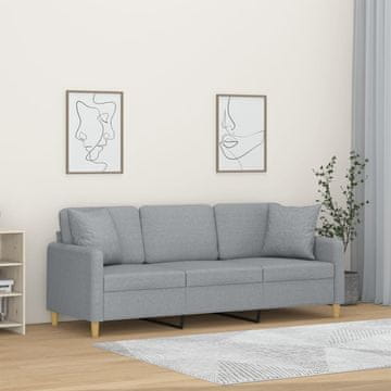 Vidaxl Trosjed s jastucima, svijetlosiva, 180 cm, tkanina