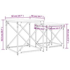 Vidaxl Uklapajući stolići za kavu 2 kom boja hrasta konstruirano drvo