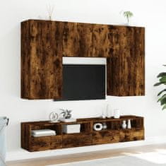 Vidaxl Zidni TV ormarići, 2 kom, dimljeni hrast, 100x30x30 cm