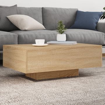 Vidaxl LED stolić za kavu, hrast sonoma, 85x55x31 cm