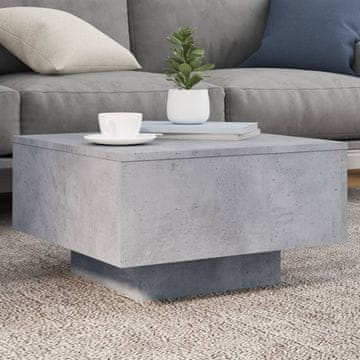 Vidaxl LED stolić za kavu, betonsko-sivi, 55x55x31 cm