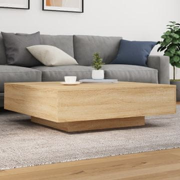 Vidaxl LED stolić za kavu, hrast sonoma, 100x100x31 cm