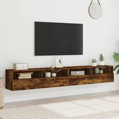 Vidaxl Zidni TV ormarići, 2 kom, dimljeni hrast, 100x30x30 cm