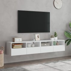 Vidaxl Zidni TV ormarići, 2 kom, bijeli, 80x30x30 cm