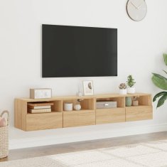Vidaxl Zidni TV ormarići, 2 kom, Sonoma hrast, 80x30x30 cm
