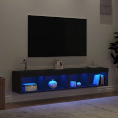 Vidaxl TV ormarići s LED svjetlima 2 kom crni 80x30x30 cm
