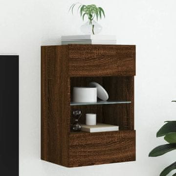 Vidaxl Zidni TV ormarić s LED rasvjetom, smeđi hrast 40x30x60,5 cm
