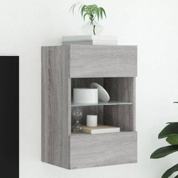 Vidaxl Zidni TV ormarić s LED rasvjetom, sivi hrast sonoma, 40x30x60,5 cm