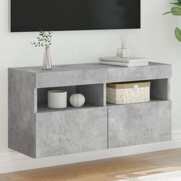 Vidaxl Zidni TV ormarić s LED rasvjetom, betonsko-sivi, 80x30x40 cm