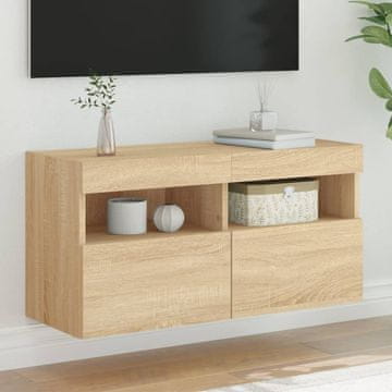 Vidaxl Zidni TV ormarić s LED rasvjetom, Sonoma hrast, 80x30x40 cm