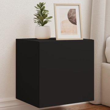 Vidaxl Zidni TV ormarić s LED rasvjetom, crni, 40,5 x 35 x 40 cm