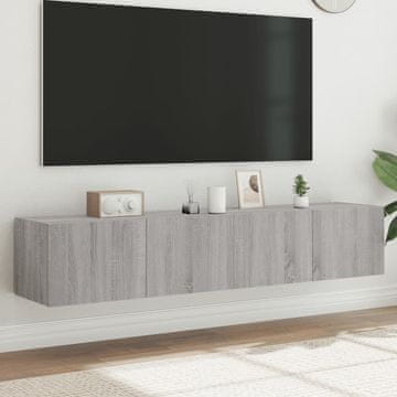 Vidaxl Zidni TV ormarići s LED rasvjetom, 2 kom, sivi hrast Sonoma, 80x35x31 cm