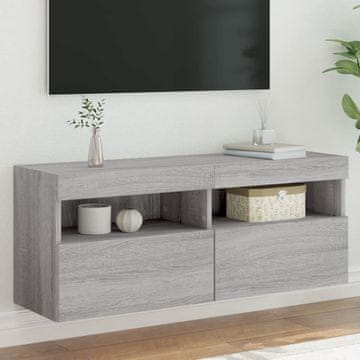 Vidaxl Zidni TV ormarić s LED rasvjetom, sivi hrast sonoma, 100x30x40 cm