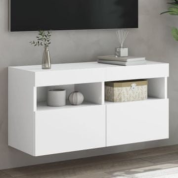 Vidaxl Zidni TV ormarić s LED rasvjetom, bijeli, 80x30x40 cm