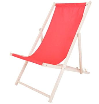 Rojaplast BAHAMA POLYESTER ležaljka , drvena - natur, crvena