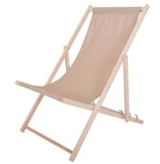 Rojaplast BAHAMA POLYESTER ležaljka, drvena - natural, bež