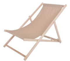 Rojaplast BAHAMA POLYESTER ležaljka, drvena - natural, bež