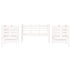 Vidaxl 3-dijelna vrtna garnitura od masivne borovine bijela