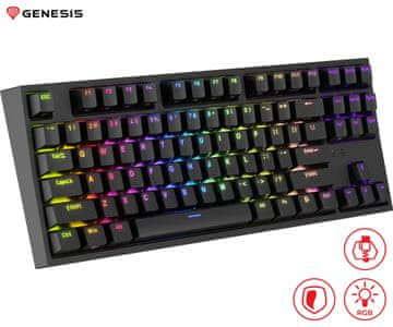 Genesis Thor 404 TKL gaming tipkovnica, RGB LED, crna