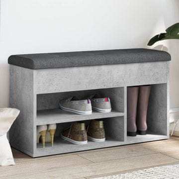 Vidaxl Klupa za cipele, betonsko-siva, 82x32x45,5 cm