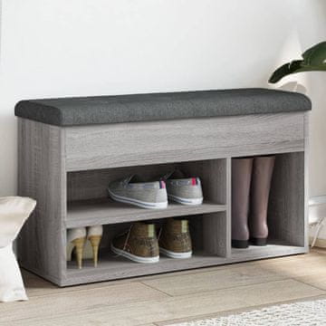 Vidaxl Klupa za cipele, siva sonoma hrast, 82x32x45,5 cm